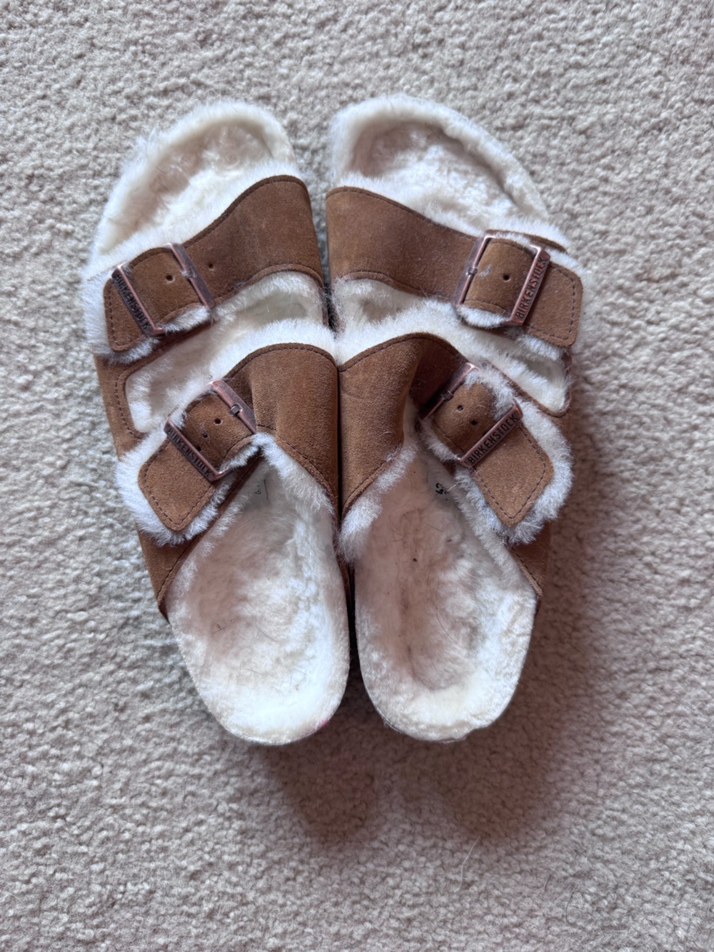 Birkenstock chestnut shearling Arizona candles size 42